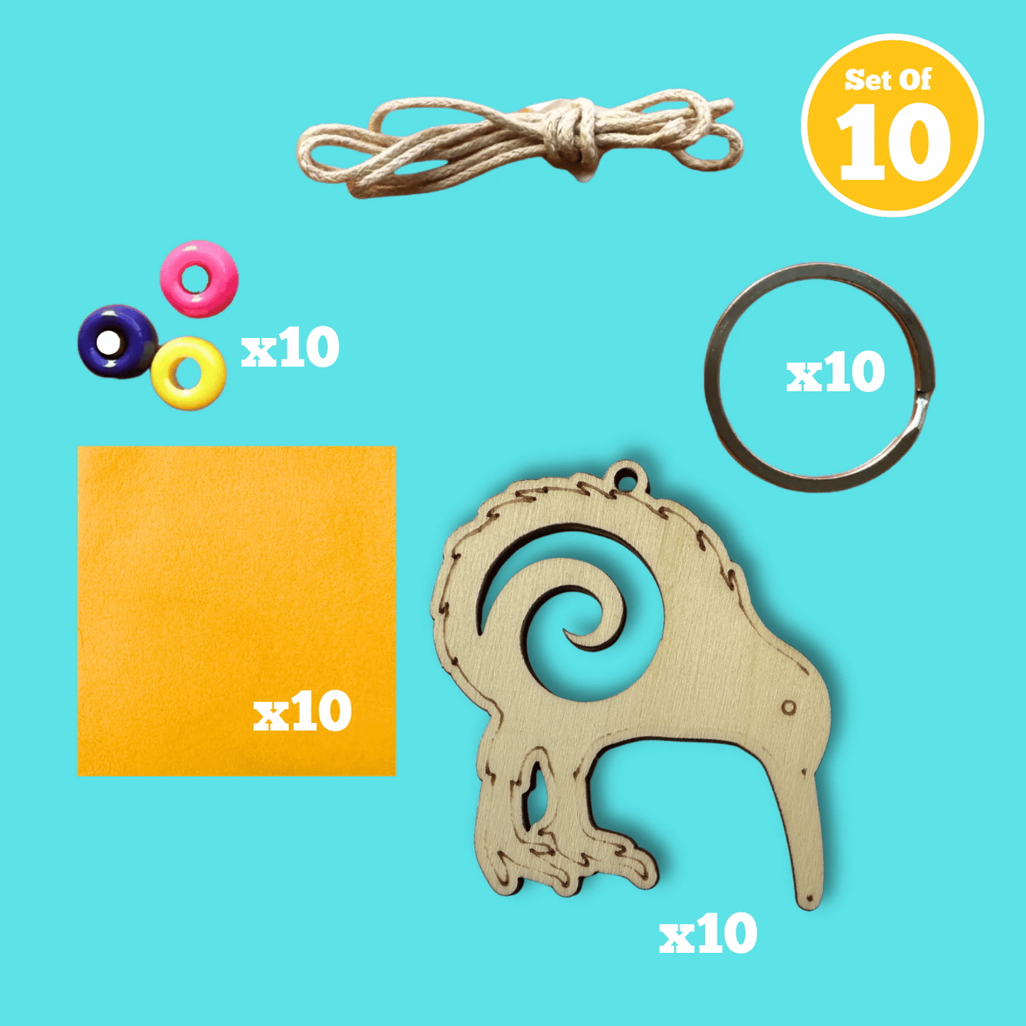 Set of 10 - Kiwi Bag Charm