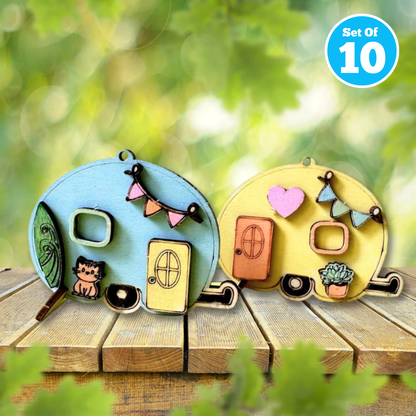 Set of 10 - Mini DIY Caravan