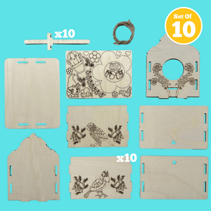 Set of 10 - Nature Bird House