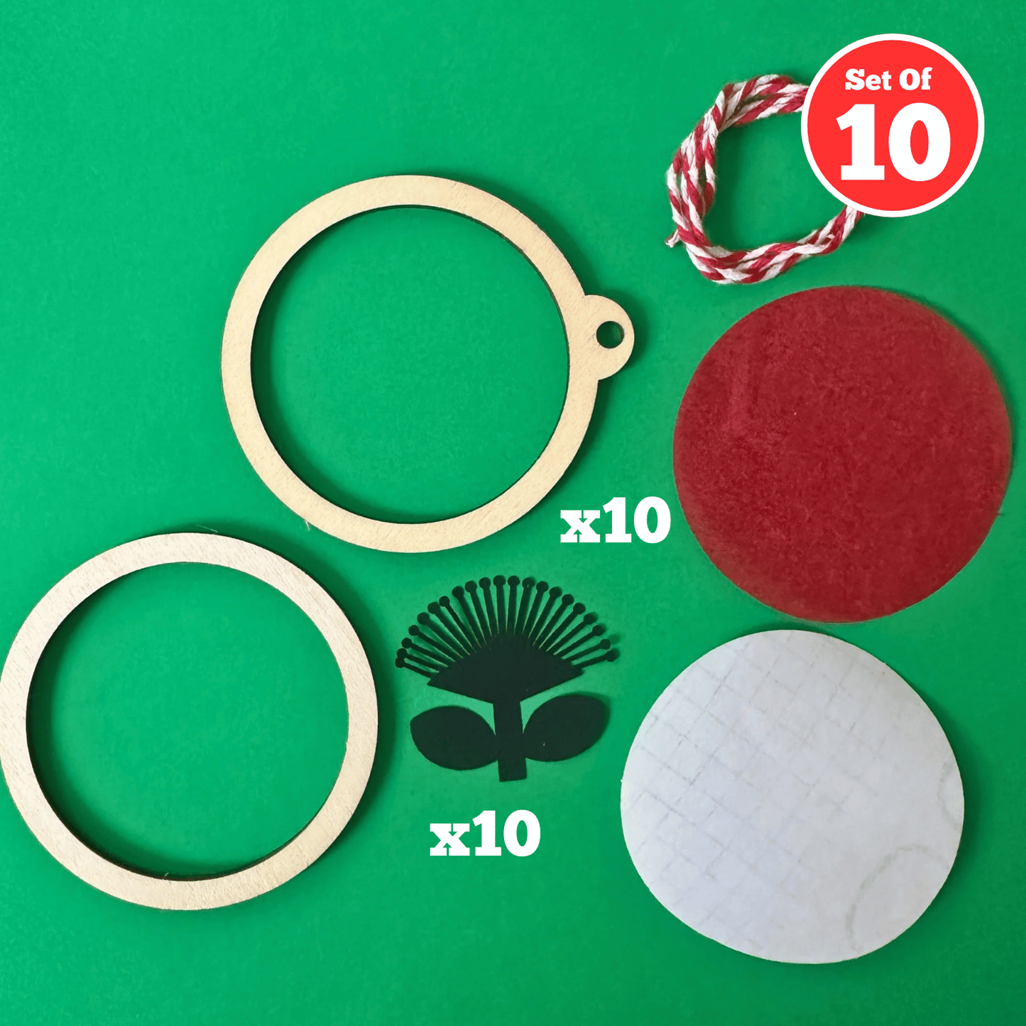 Set of 10 - Pohutukawa Sun Catcher