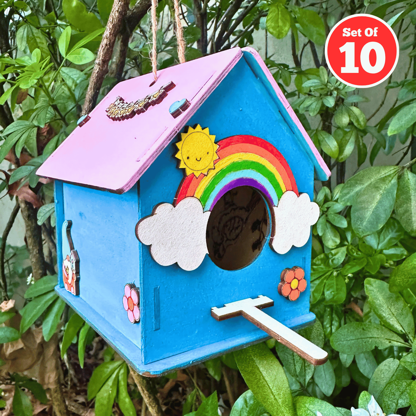 Set of 10 - Rainbow Bird House