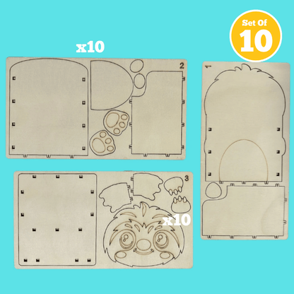 Set of 10 - Sloth Desk Organiser