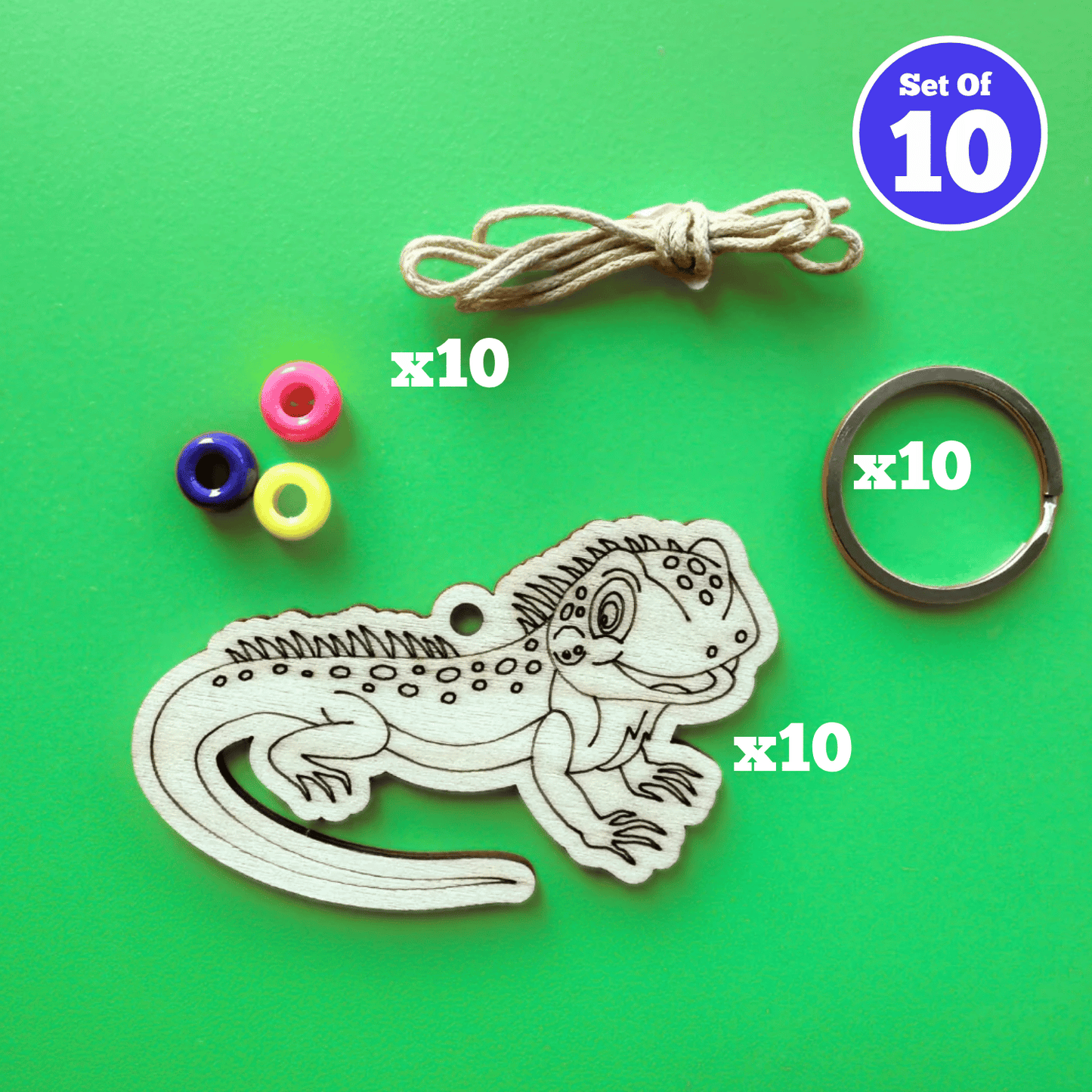 Set of 10 - Tuatara Bag Charm