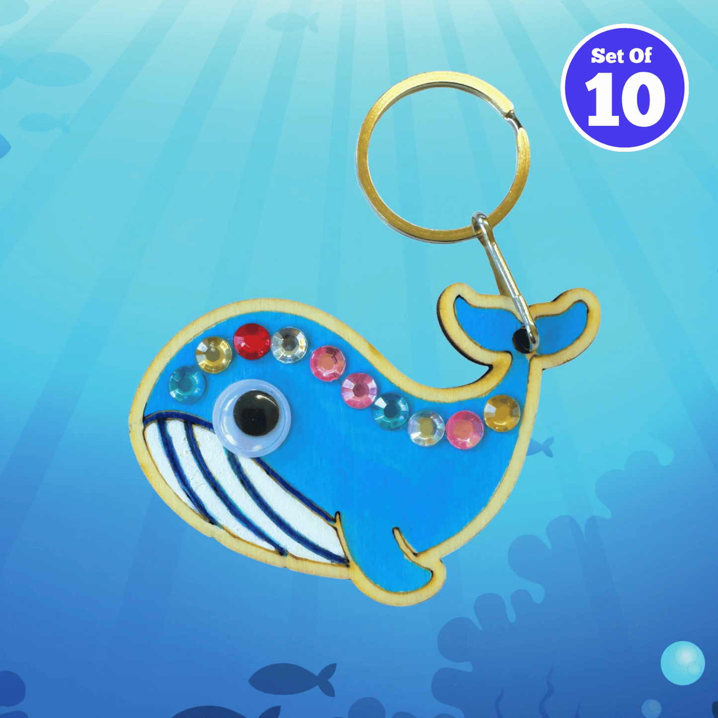 Set of 10 - Whale Bag Charm