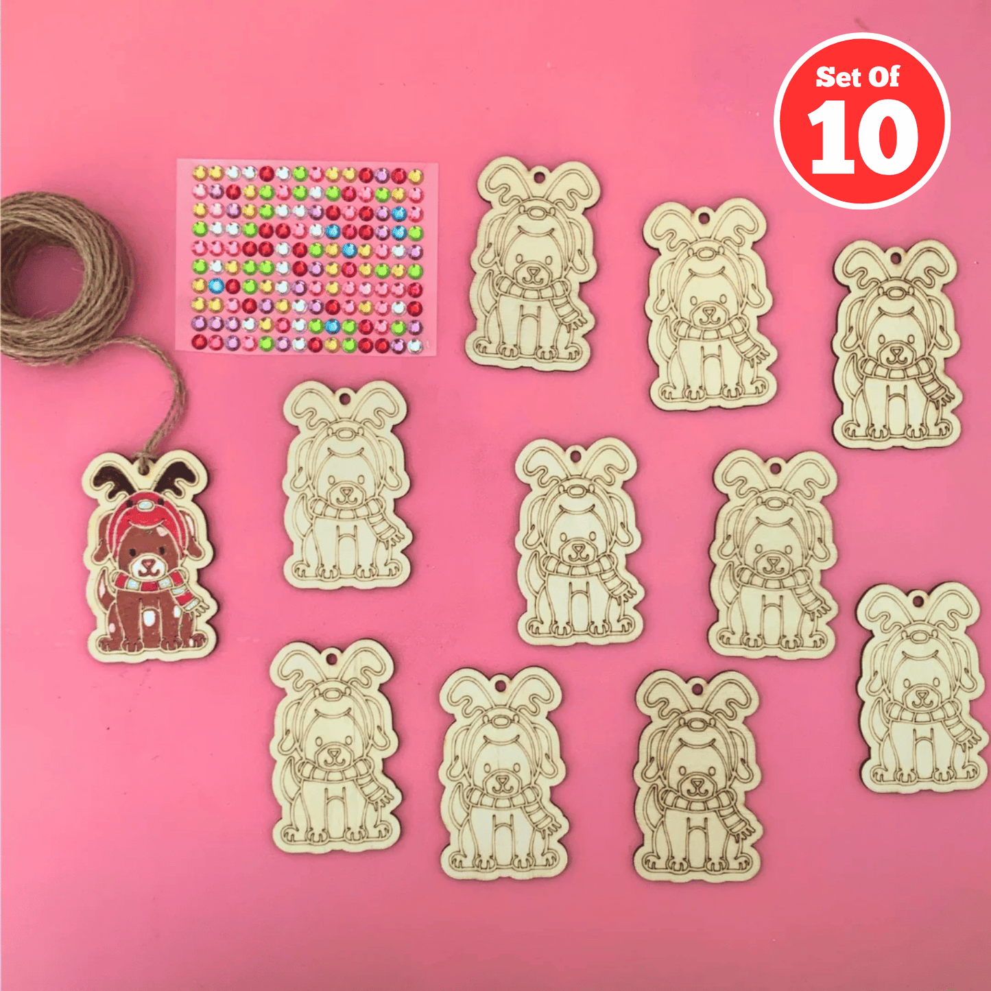 Set of 10 - Christmas Dog Decoration