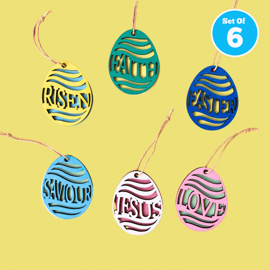 Set of 6 - Easter Message Eggs