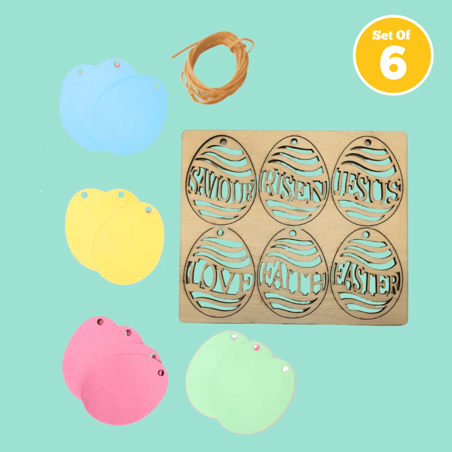 Set of 6 - Easter Message Eggs
