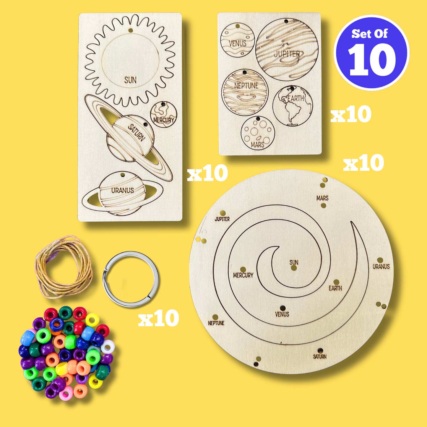 Set of 10 - Solar System Mobile