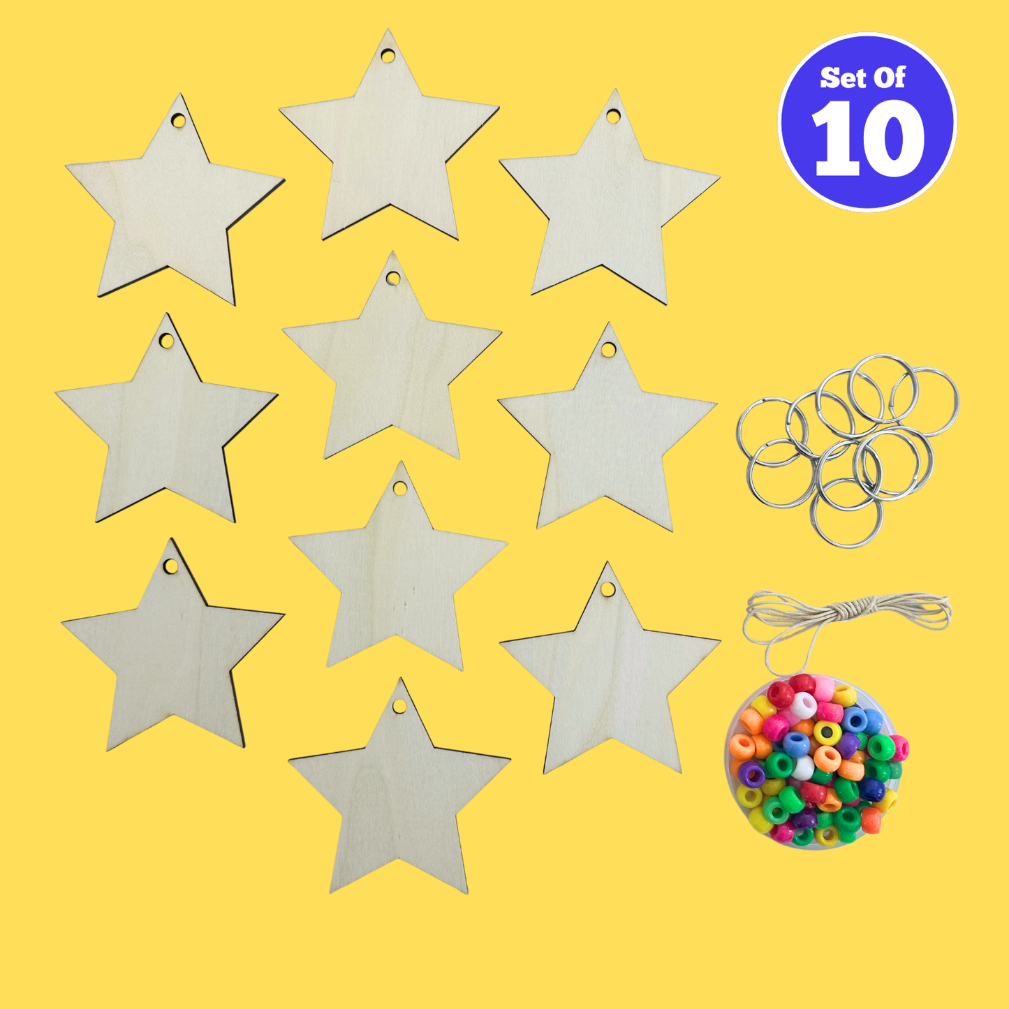 Set of 10 - Star Keyring