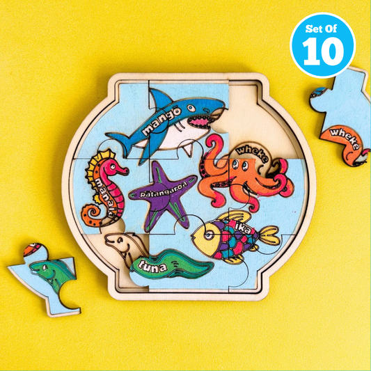 Set of 10 - Te Reo Fishbowl Puzzle