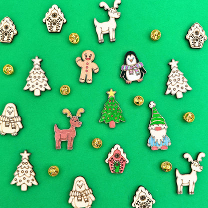 Set of 10 - Christmas Badges