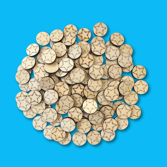 Round Wood Star Tokens - 60g