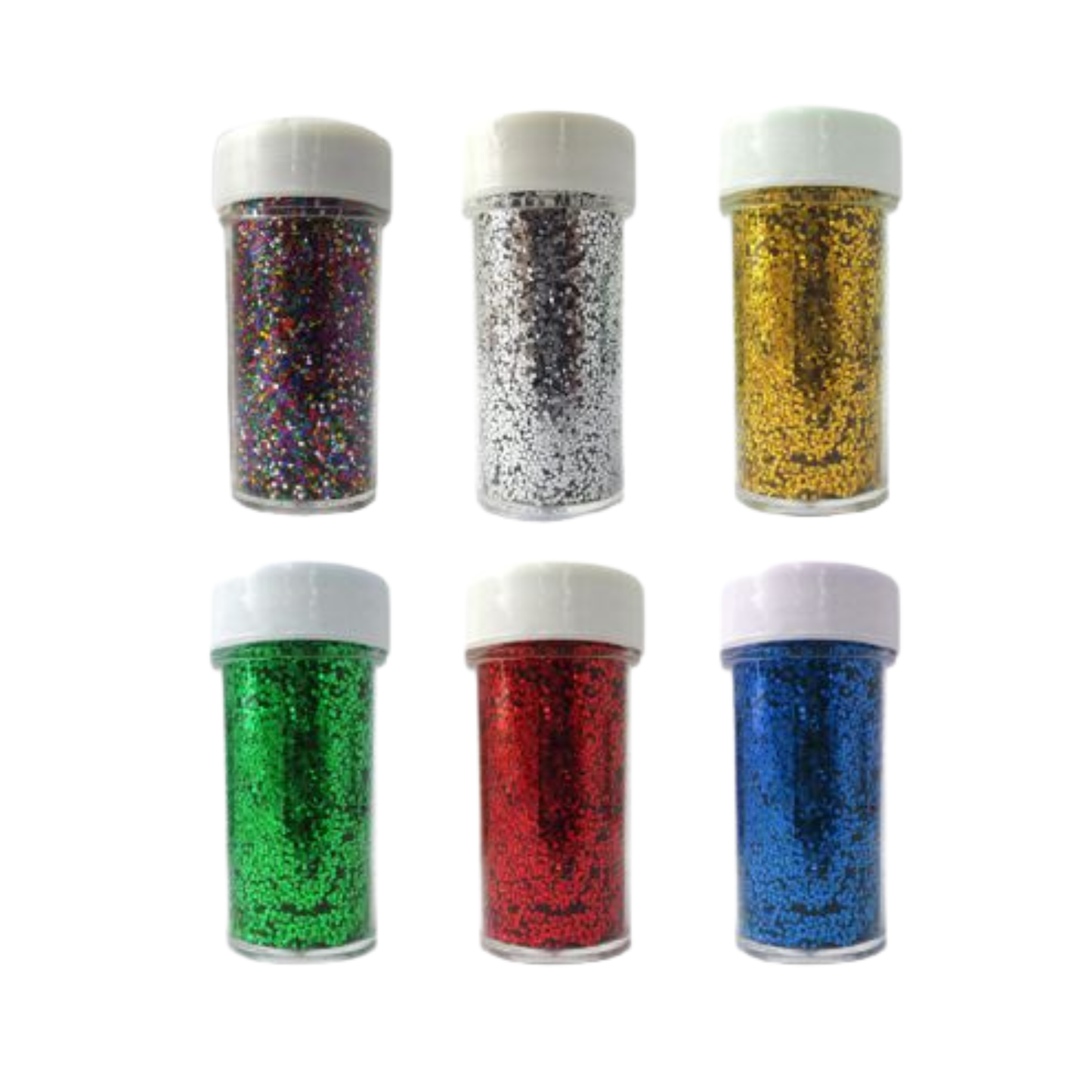 Glitter Shakers - Gold, Silver, Red, Blue, Green, Multi-Coloured