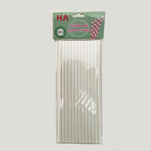 White Paper Straws 25pc