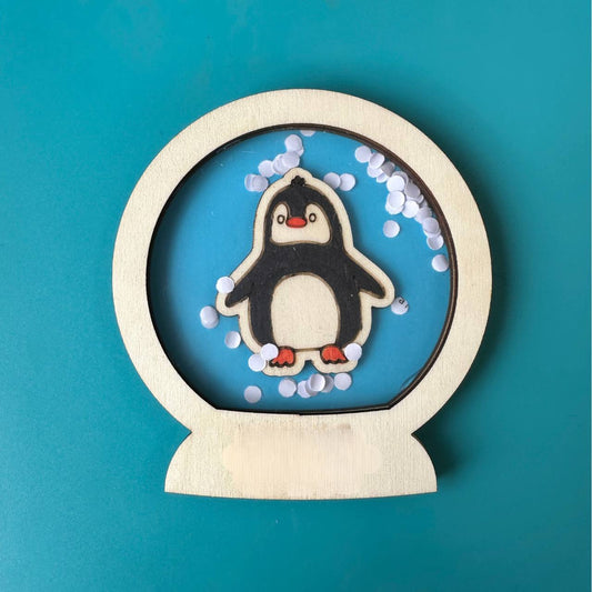 Wood Snow Globe Craft Penguin