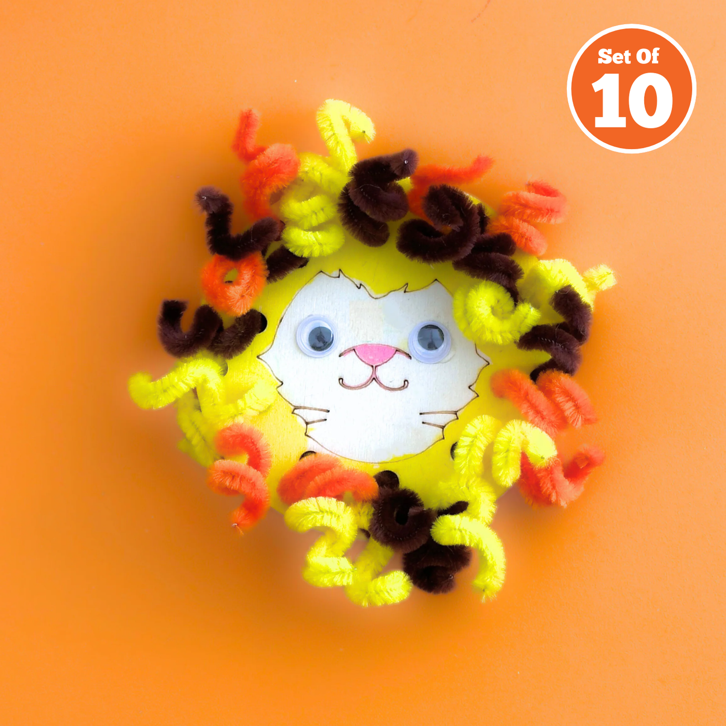 Set of 10 - Wood Lion Craft