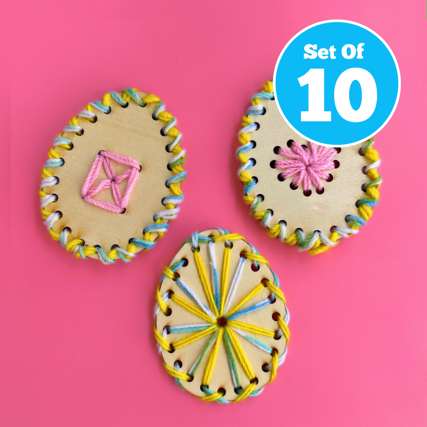 Set of 10 - Woven Threading Egg