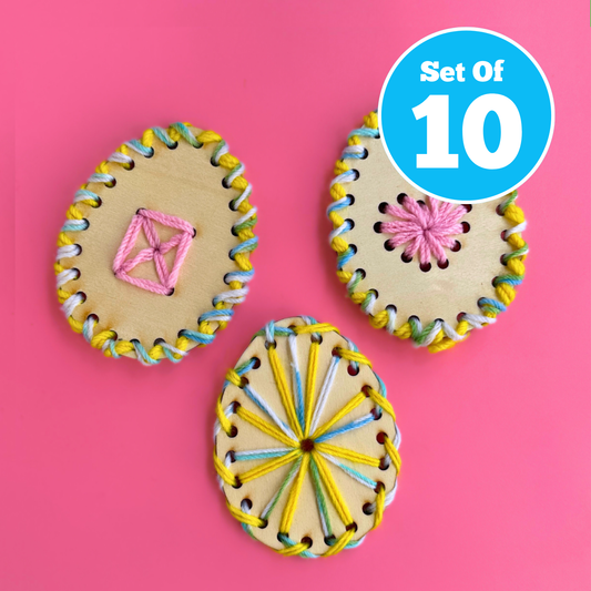 Set of 10 - Woven Threading Egg