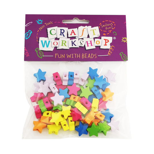 Craft Beads Wooden Stars 1.5cm 60pc