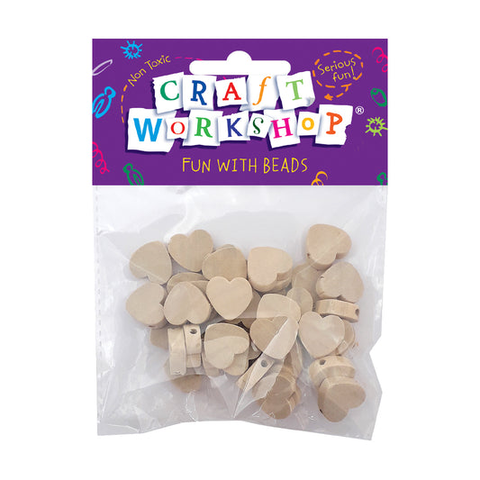 Wooden heart shaped beads