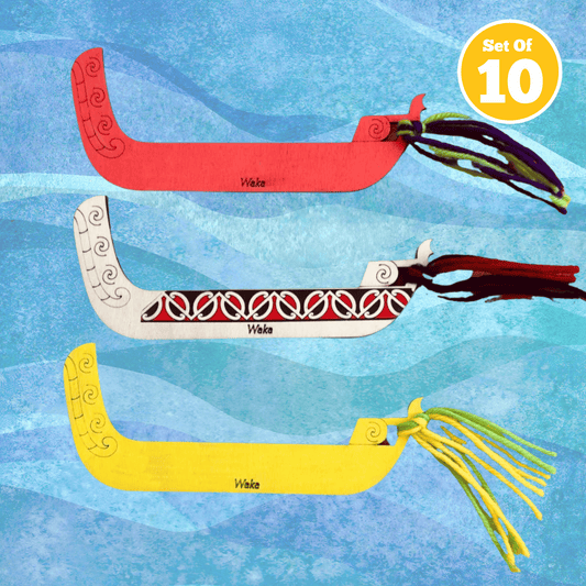 Set of 10 - Waka Wooden Boat