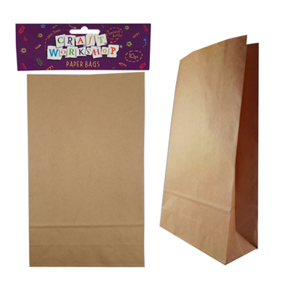 Craft Paper Bags Kraft 10pc 15x26cm