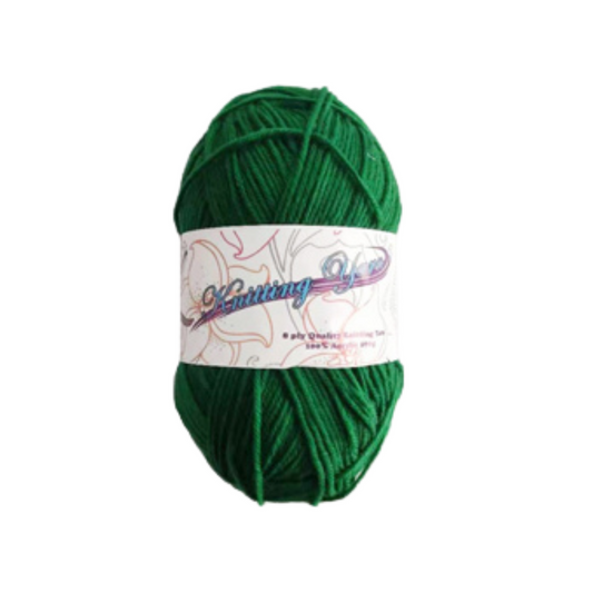 green knitting wool