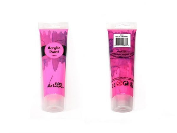 pink acrylic paint tube