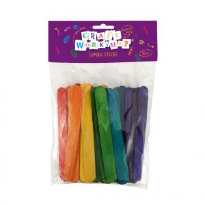 A pack of jumbo, Rainbow coloured popsicle sticks