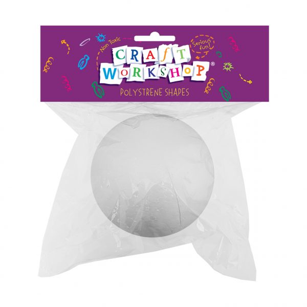 Large polystyrene ball in clear bag
