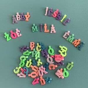 Colourful alphabet beads