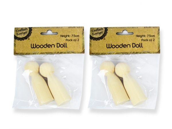 Wooden Doll 7.5cm 2pc