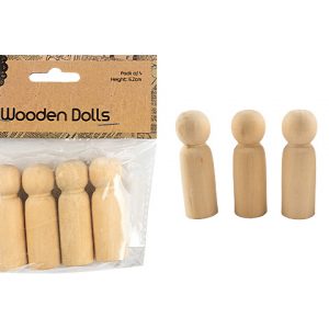 Wooden Dolls 4 pc 6.2cm