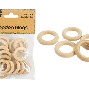Wooden Rings 3cm 14pc