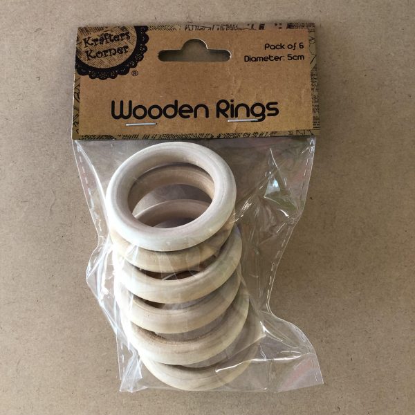 Wooden Rings 5cm - 6pc