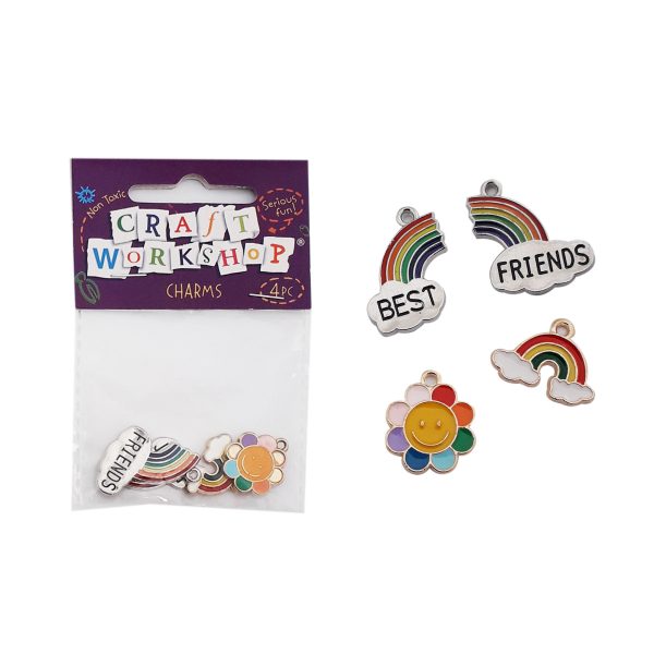 Craft Charms BFF Rainbows 4pcs