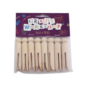 Craft Dolly Pegs Natural 7.5cm 8pc