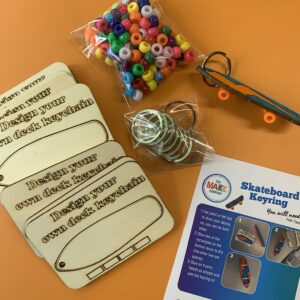 Pack of wooden skateboard craft kits