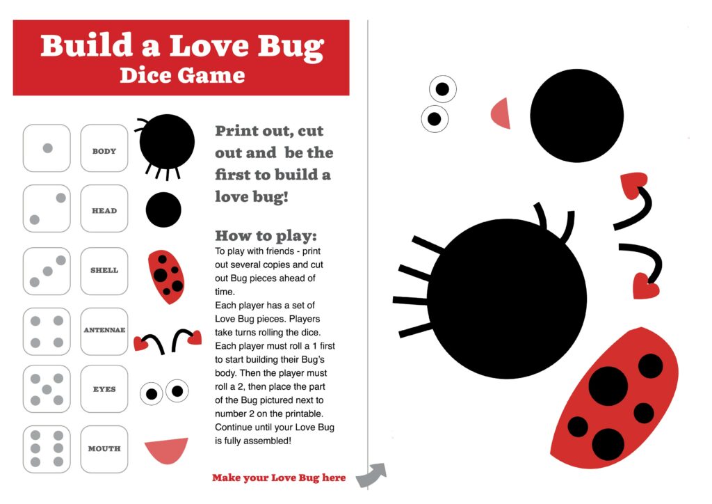 Lady Bug Roll The Dice Game Free Printable
