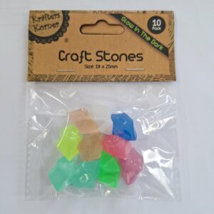 Glow-in-the-dark plastic stones for crafts 10pk