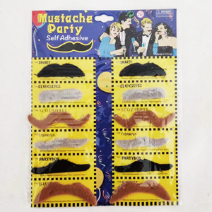 Pack of twelve stick on moustaches for dressup