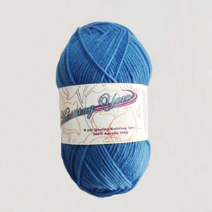 Blue acrylic wool yarn
