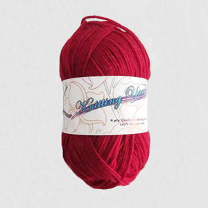 Deep Red Acrylic Knitting Wool Yarn