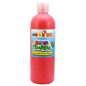 Red washable poster paint in squeeze bottle